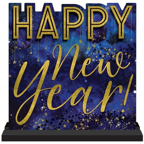 Shining New Year wooden sign 28cm