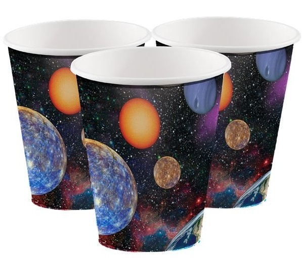 8 space travel paper cups 256ml
