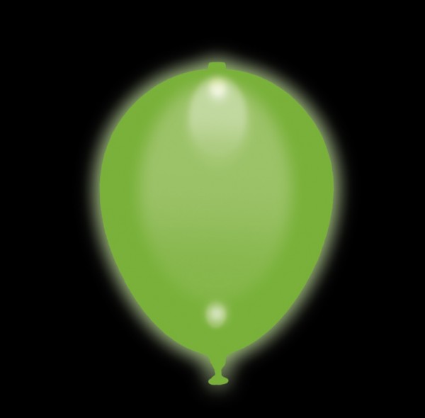 5 Glödande Partynight LED-ballonger gröna 23cm