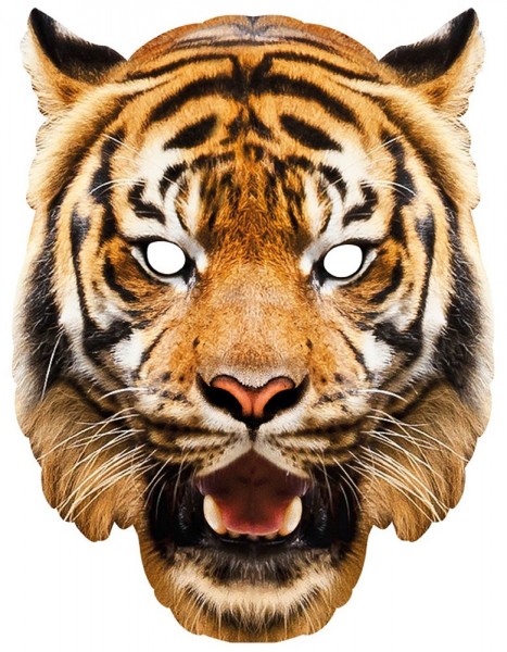 Máscara de cartón con motivo de tigre