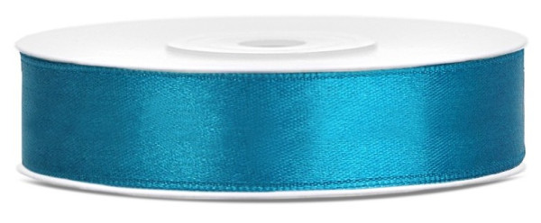 25m satin gift ribbon turquoise 12mm wide