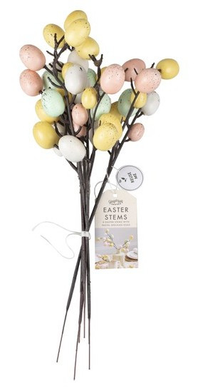 5 Easter branches with colorful eggs 40cm