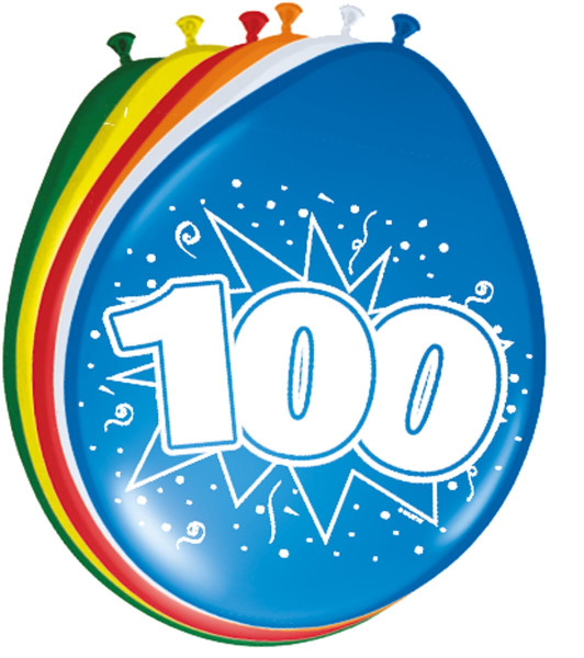 8 ballonger födelsedagsknäcka nummer 100