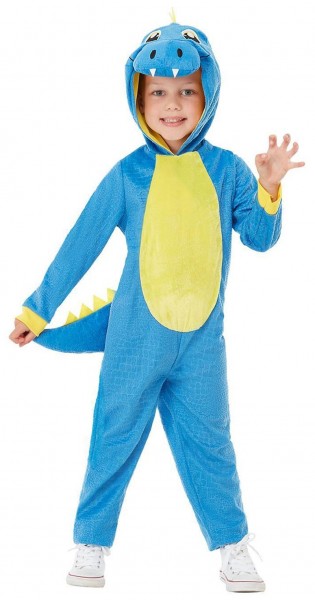 Blue dinosaur plush costume for children