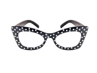 Voorvertoning: Rockabilly party bril zwart gestippeld