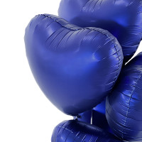Vorschau: 5 Heliumballons in der Box Blue Heart matt