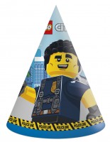 6 Lego City FSC Partyhüte 16cm