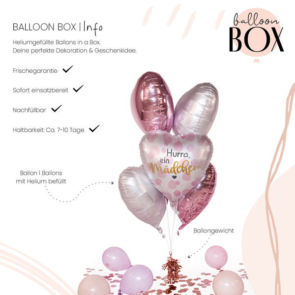 Heliumballon in der Box Hurra, ein Mädchen 3