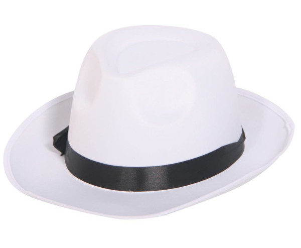 Joli chapeau fedora en blanc