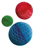 3 Shiny Rainbow Honeycomb Balls