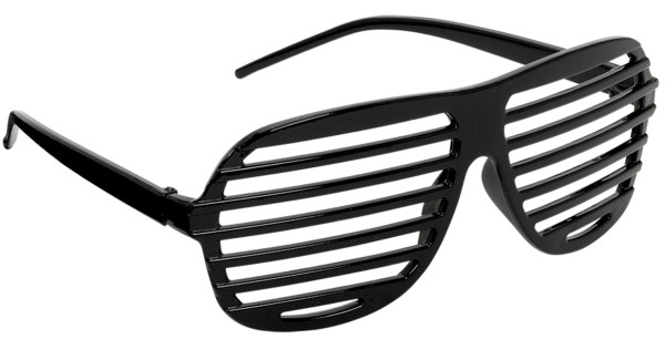 Feestbril zwart met gleufjes