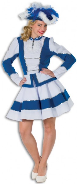 Costume da guardia Funkenmariechen Blu Bianco