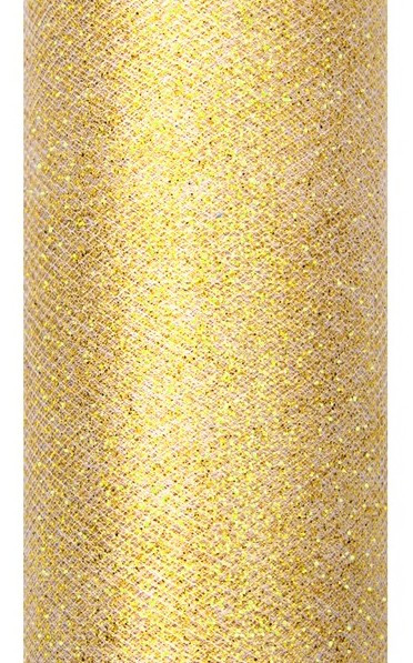 Glitter tyl Estelle guld 9m x 15cm