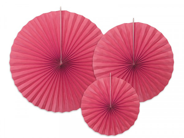 3 paper rosettes Elenor pink