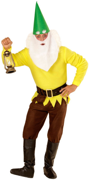 Costume da uomo giallo da gnomo Gunther da uomo