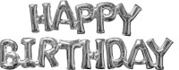Folieballonnen Happy Birthday Zilver