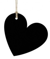 Aperçu: 10 étiquettes cadeau coeur noir 5 x 4,5 cm