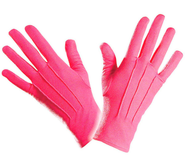 Guanti rosa con cuciture graziose