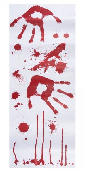 2 vinilos decorativos de fiesta de baño de sangre asesino 70 x 25 cm