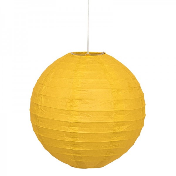 Lampion decoratie geel 25cmØ
