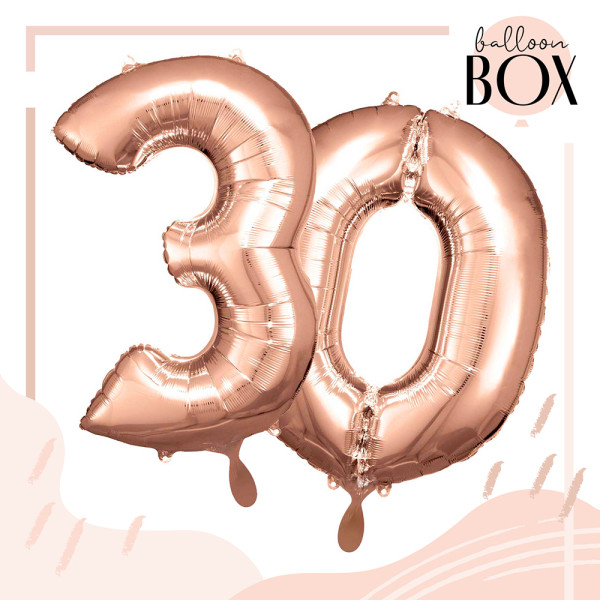10 Heliumballons in der Box Rosegold 30