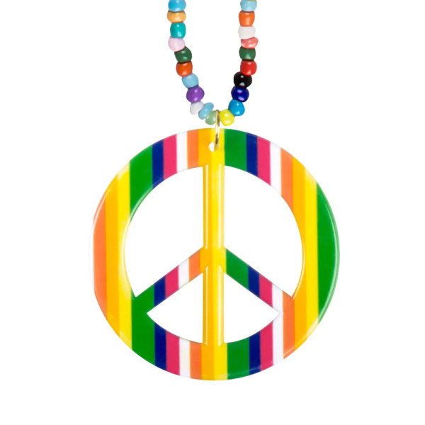 Farverig hippie fred halskæde