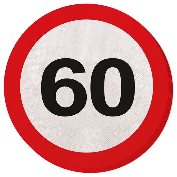 20 señales de tráfico 60 servilletas 33cm