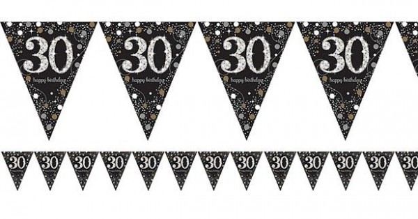 Golden 30th Birthday Wimpelkette 4m 3