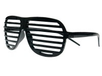 Preview: Black disco glasses with stripes