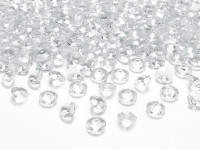 100 spredte dekorative diamanter, gennemsigtig, 1,2 cm