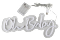 Oversigt: Oh Baby neonlysskilt 34 x 17cm