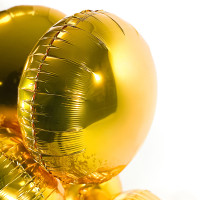 Vorschau: 5 Heliumballons in der Box rundes Gold