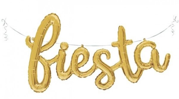 Golden Fiesta lettering foil balloon 1.35m