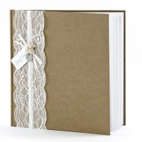 Preview: Vintage guest book with lace 20.5cm