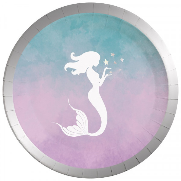 8 platos de papel Mermaid Adventure 23cm