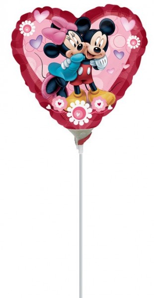Mickey & Minnie in Love heart balloon 23cm