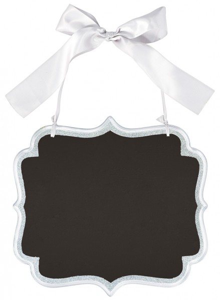 Panneau de tableau noir élégant avec un cadre argenté