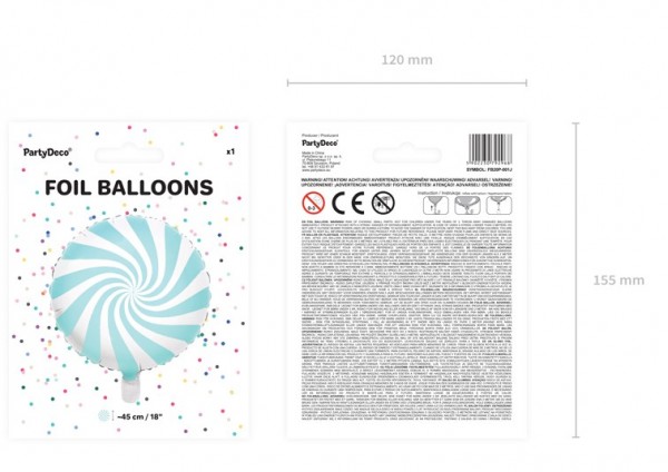 Candy Party folieballong pastellblå 45cm