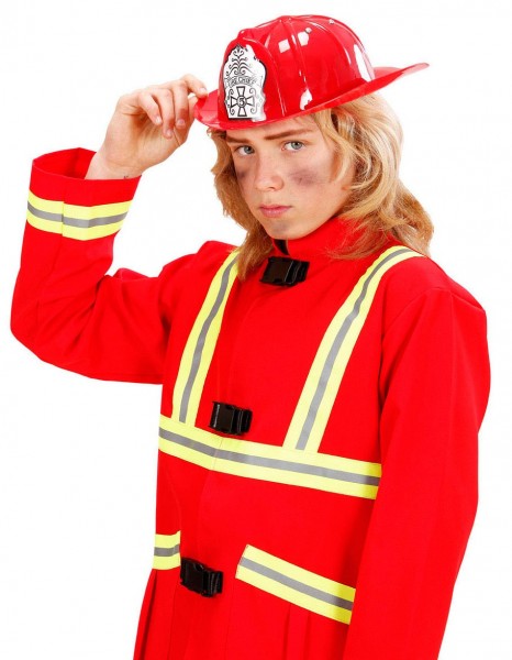 Casco de bomberos equipo de rescate rojo para adultos 3