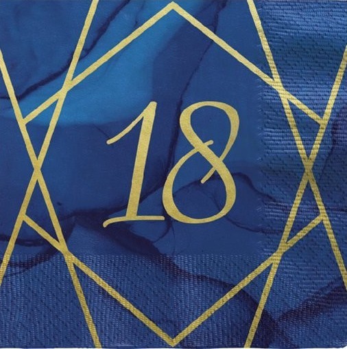 16 Luxurious 18th Birthday napkins 33cm