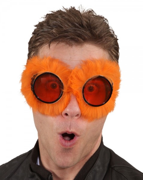 Orangefarbene Fliegerbrille Mit Plüsch