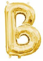 Mini folie ballon letter B goud 40cm