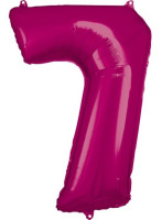Pinker Zahl 7 Folienballon 86cm