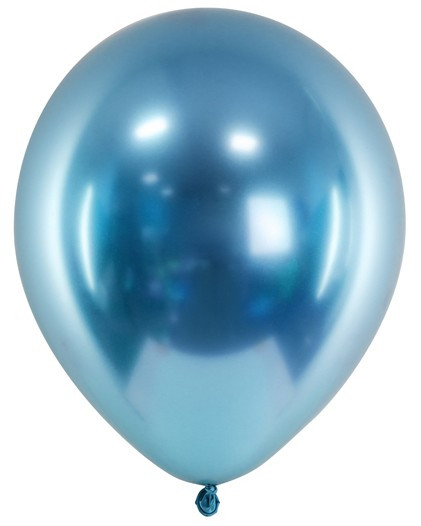 50 palloncini metallici party blu perla 27 cm