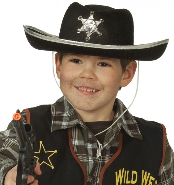 Chapeau de cowboy shérif du Far West pour enfants