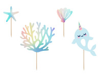 Narwhal Cake Toppers Oceania 4 Pcs