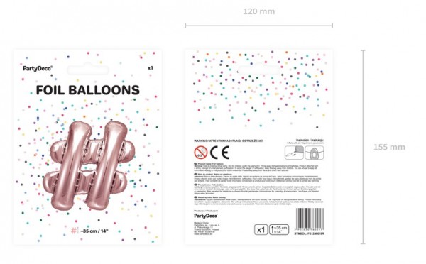 # Zeichen Folienballon roségold 35cm 2
