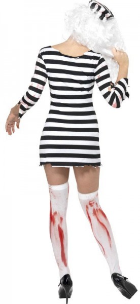 Disfraz de mujer convicta zombie cautiva con herida 3
