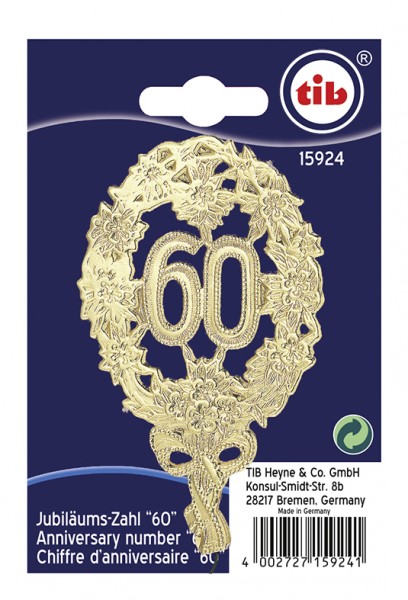 Aniversario de oro número 60 grabado 28cm