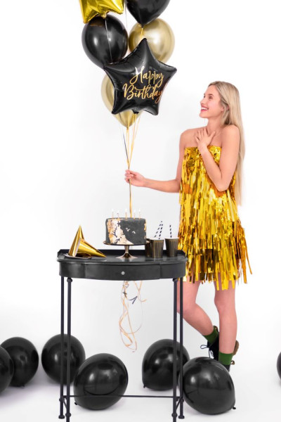 Schwarz-matter Birthday Folienballon 40cm